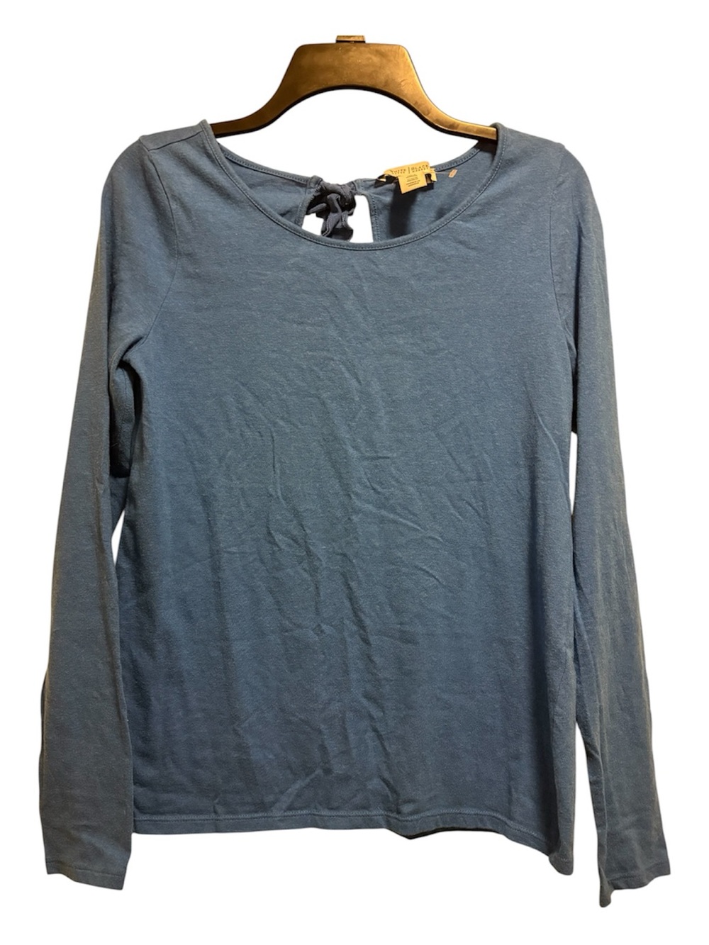 White House Black Market Women’s S Long Sleeve Scoop Neck Top - Blue